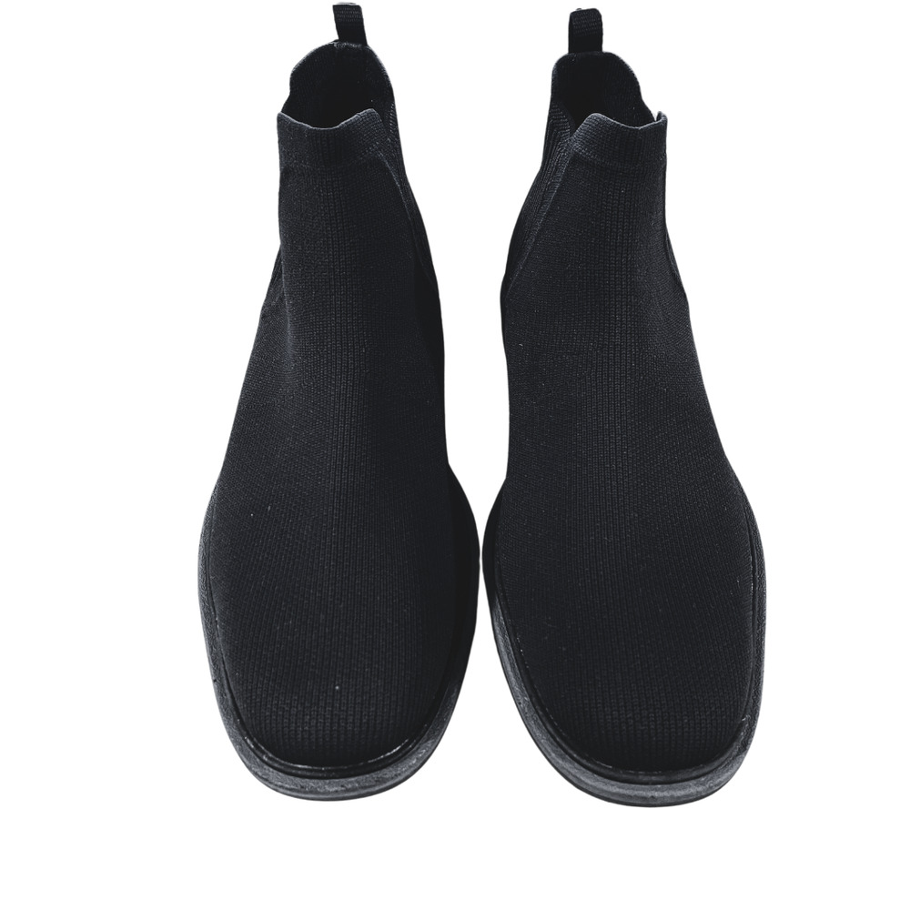 Men's MARK NASON Black Knit Slip-On Ankle Boots